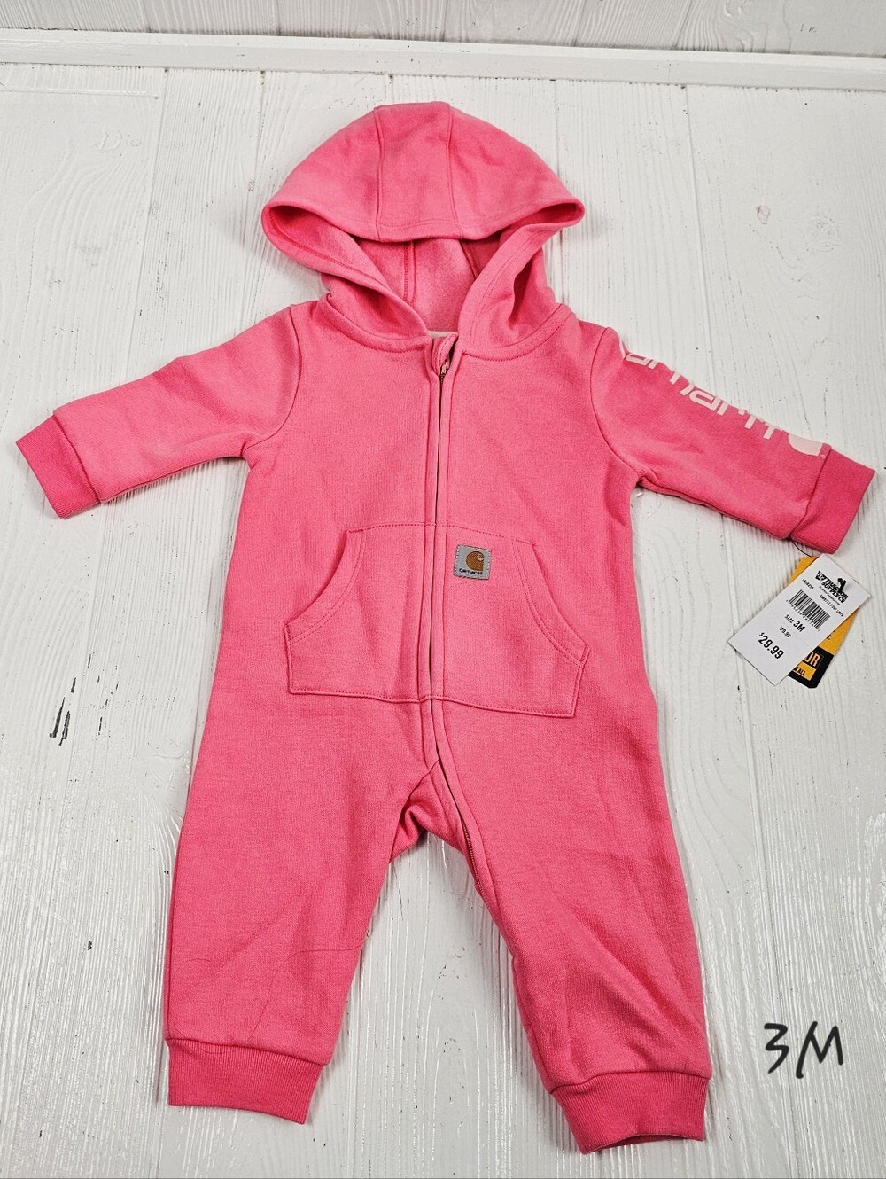 Carhartt Pink Hooded Zip One-Piece Coverall